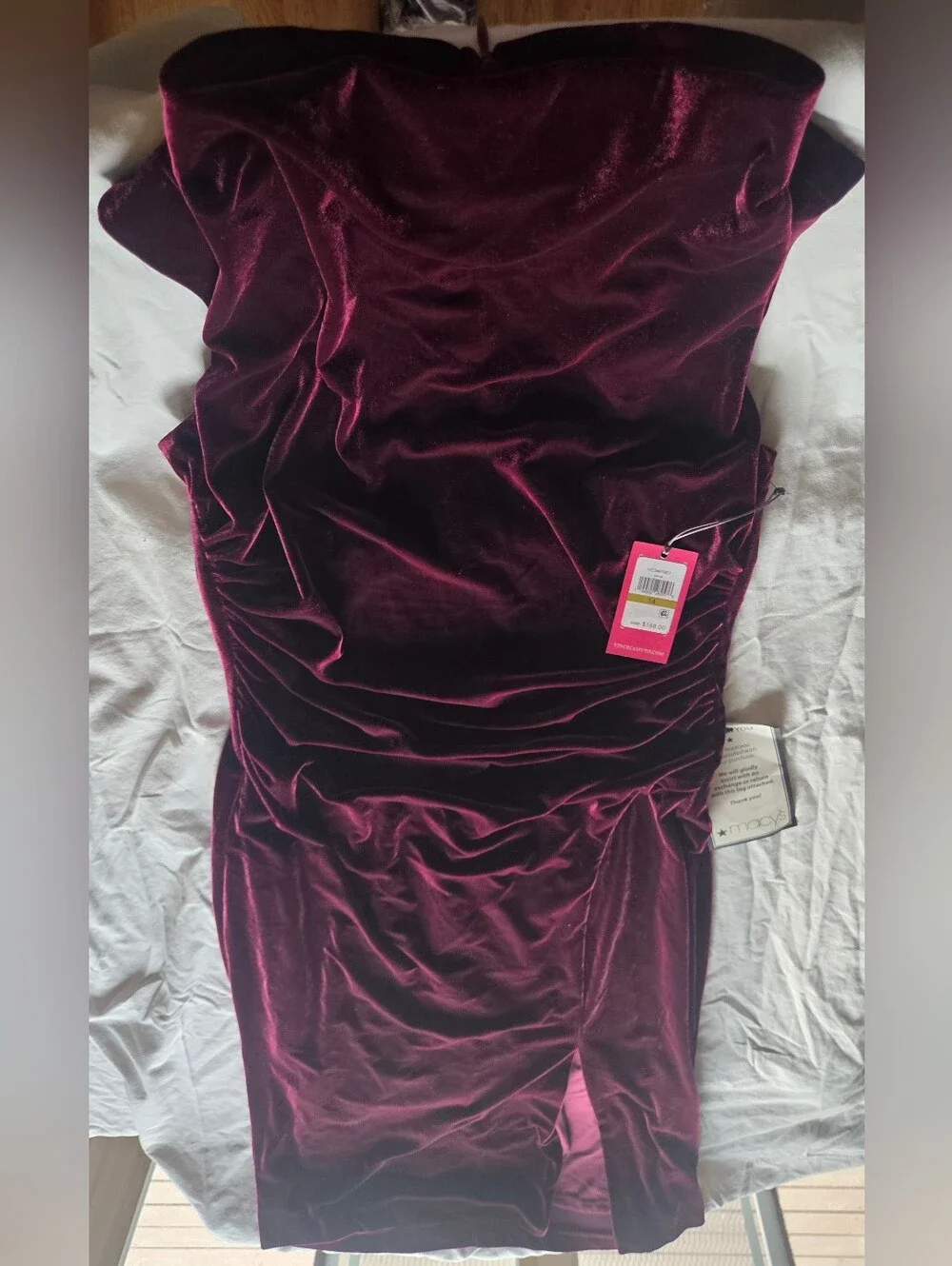 Vince Camuto Velvet Cowl Neck Ruched Midi Dress ✨️ NWT